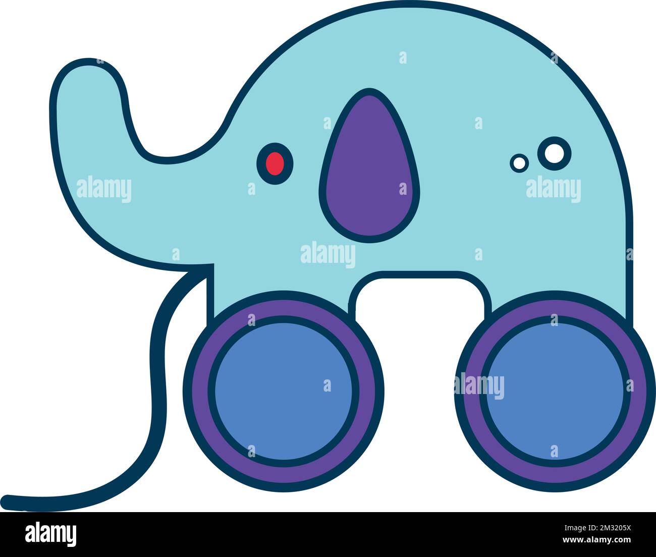 Isolated colored elephant with wheel toy icon Vector Stock Vector Image