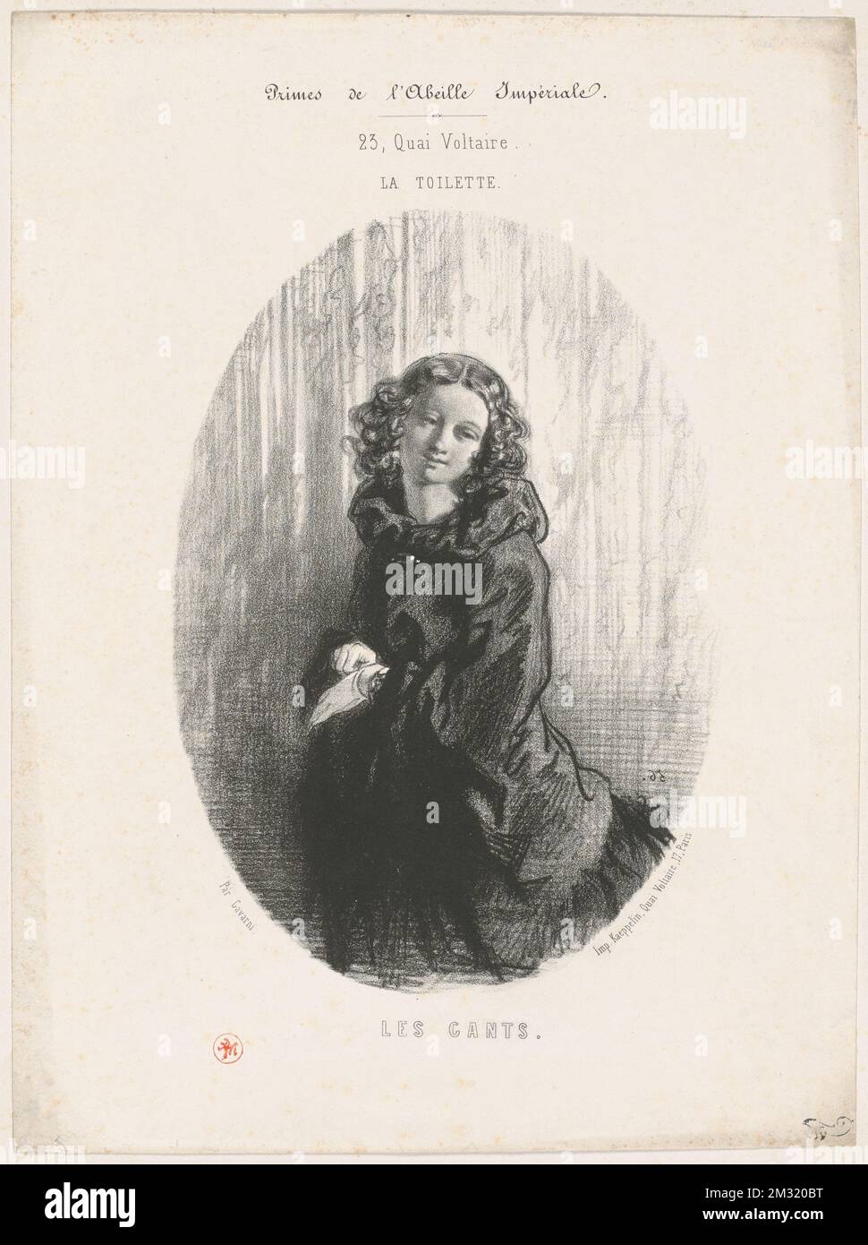 Les Gants ,. Paul Gavarni (1804-1866). Lithographs and Other Works Stock Photo