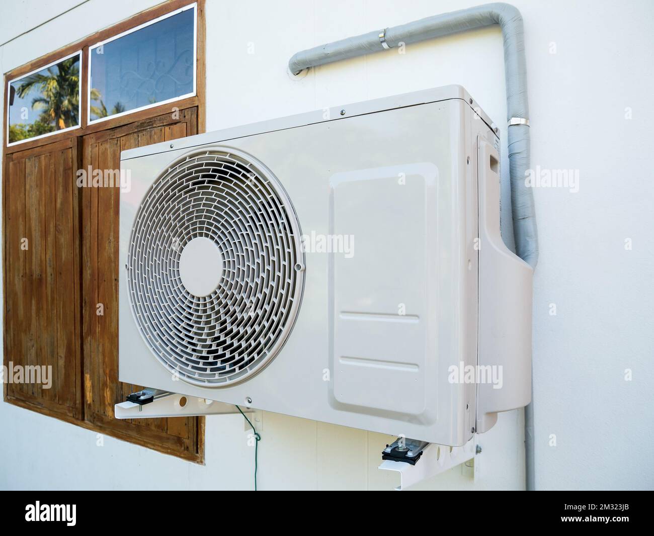 Air conditioning compressor outdoor unit Stock Photo Alamy