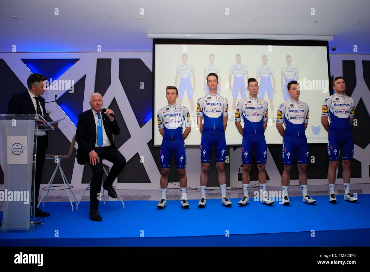 Deceuninck - Quick-Step riders pictured during the team presentation of  Belgian cycling team Deceuninck - Quick-Step in Calpe, Spain, Friday 10  January 2020. BELGA PHOTO JOMA Stock Photo - Alamy