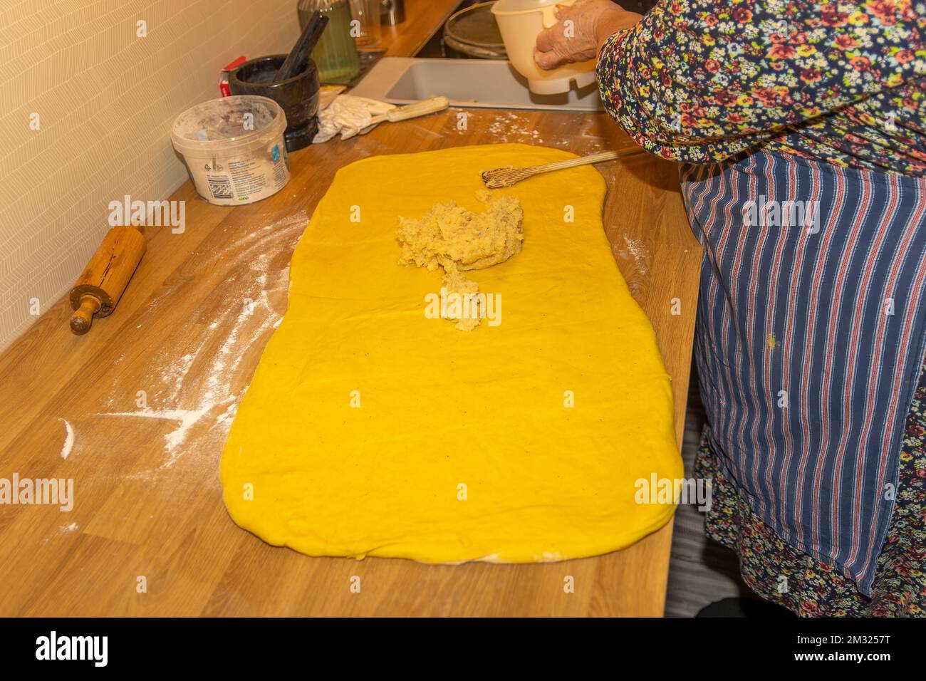 The saffron cake belongs to Christmas in Scandinavia Stock Photo Alamy