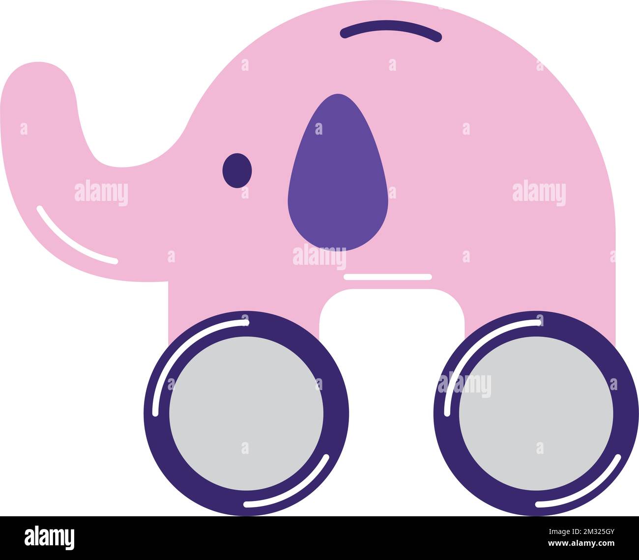 Isolated colored elephant with wheel toy icon Vector Stock Vector Image