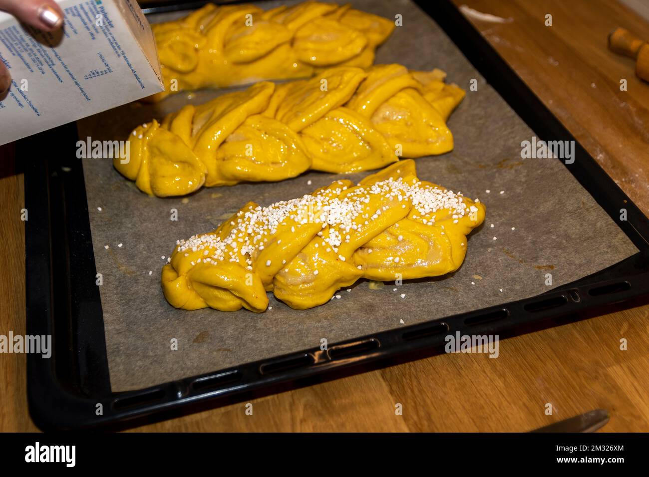 The saffron cake belongs to Christmas in Scandinavia Stock Photo Alamy