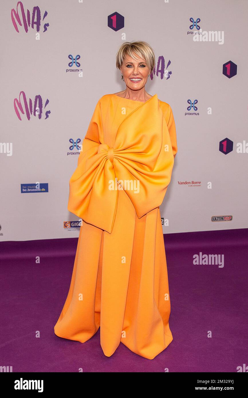 Singer Dana Winner pictured during the 13th edition of the MIA's (Music Industry Award) award show, in Brussels, Thursday 06 February 2020. The MIA awards are handed out by the VRT and Poppunt. BELGA PHOTO JAMES ARTHUR GEKIERE Stock Photo