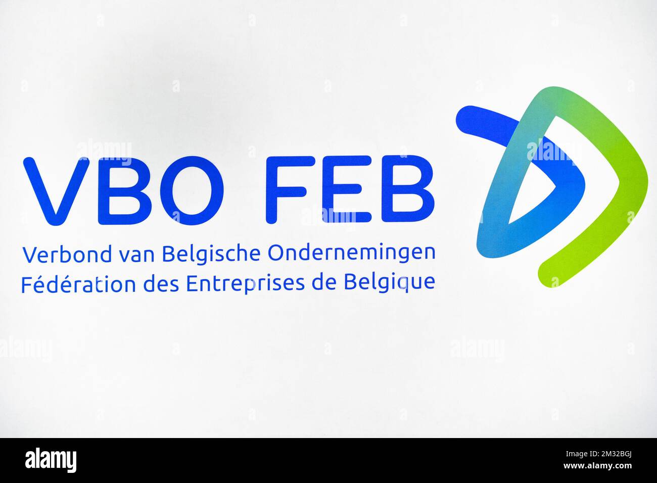 Illustration picture shows the new logo of FEB-VBO ahead of a Royal ...