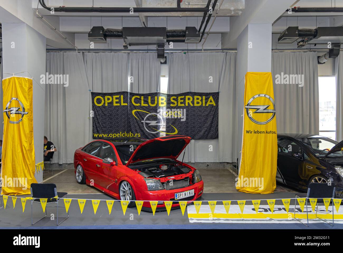 Belgrade, Serbia - May 12, 2022: Serbian Opel Club Stand at BG Car Show Expo. Stock Photo