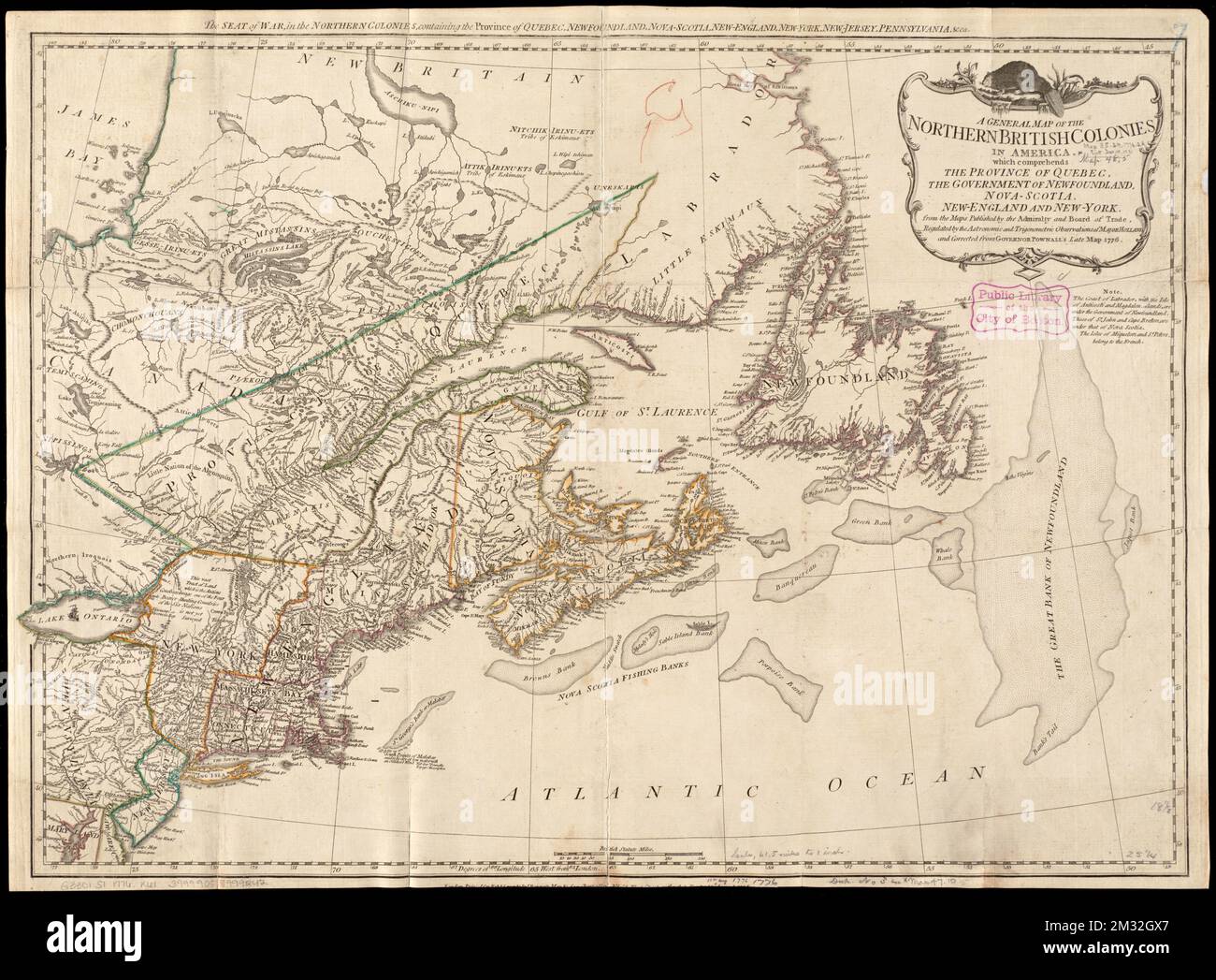 A general map of the northern British - A General Map Of The Northern British Colonies In America Which Comprehends The Province Of Quebec The Government Of Newfoundland Nova Scotia New England And New York North America History Revolution 1775 1783 Maps Early Works To 1800 Norman B Leventhal Map Center Collection 2M32GX7