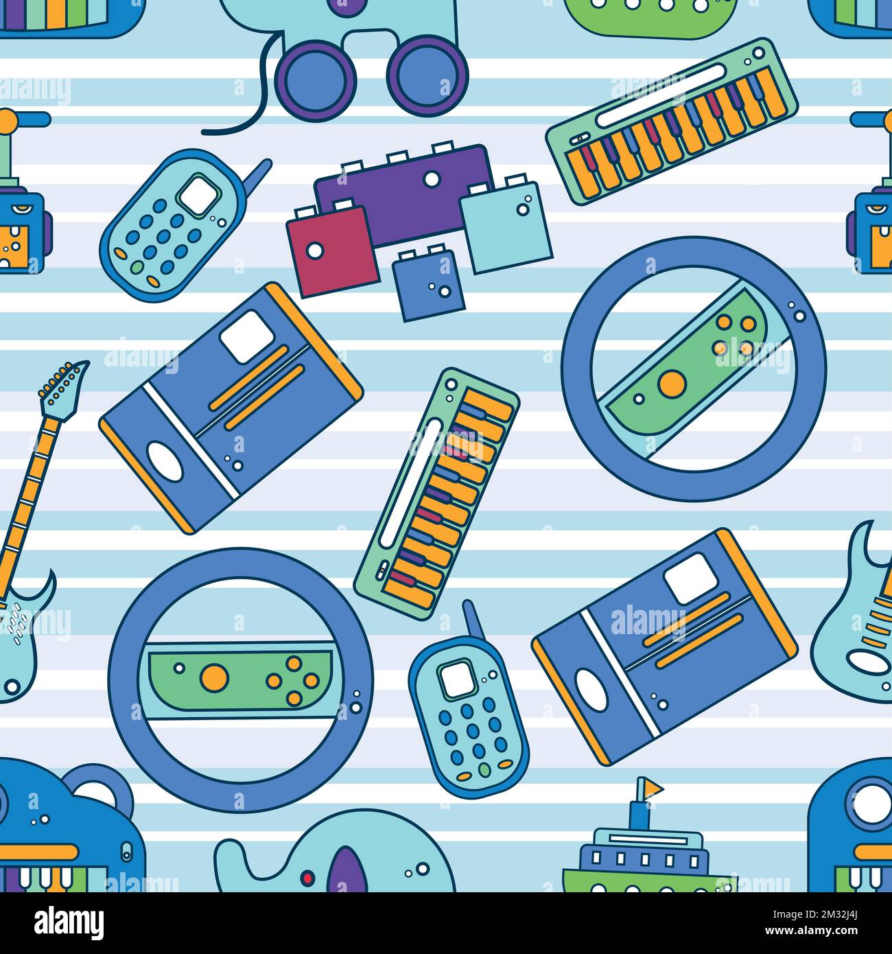 Seamless pattern background with toy icons Vector Stock Vector
