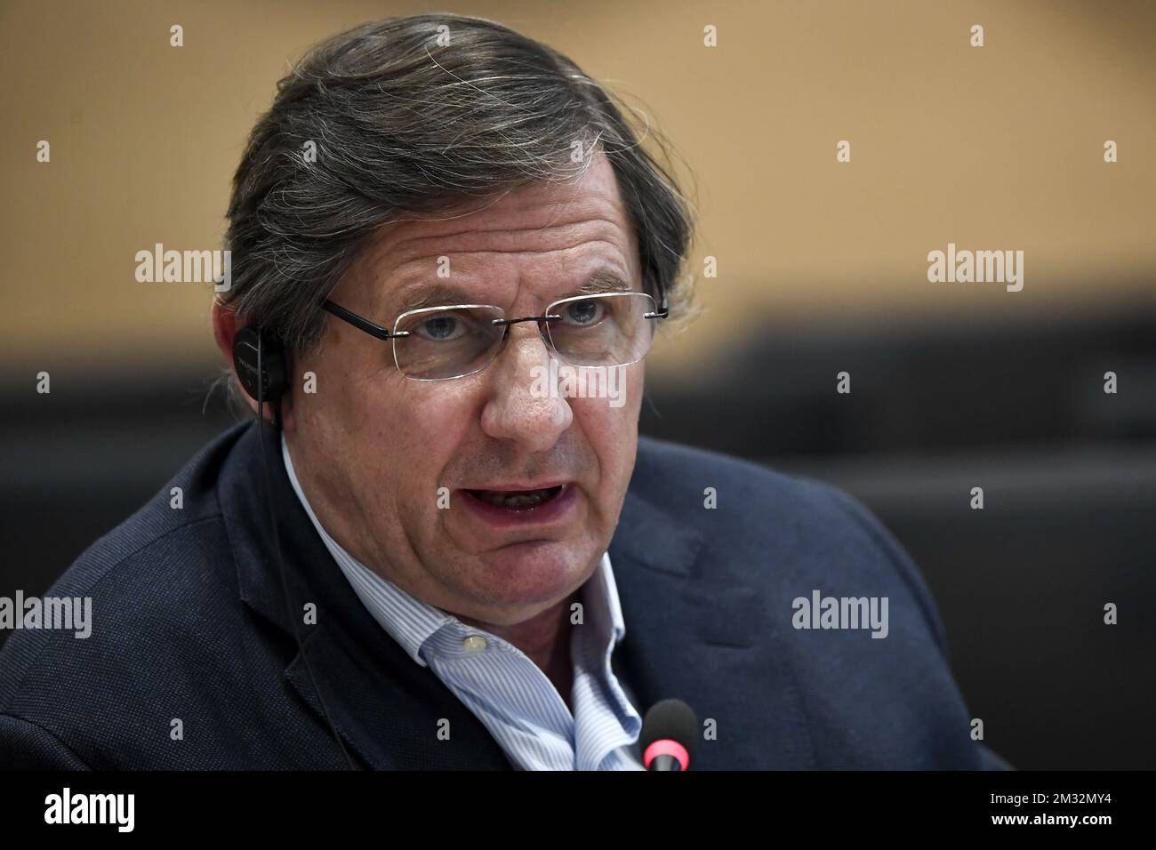 Francois le Hodey, managing director IPM Group pictured during a session of the justice commission of the federal parliament in Brussels, Wednesday 13 May 2020. BELGA PHOTO DIRK WAEM Stock Photo