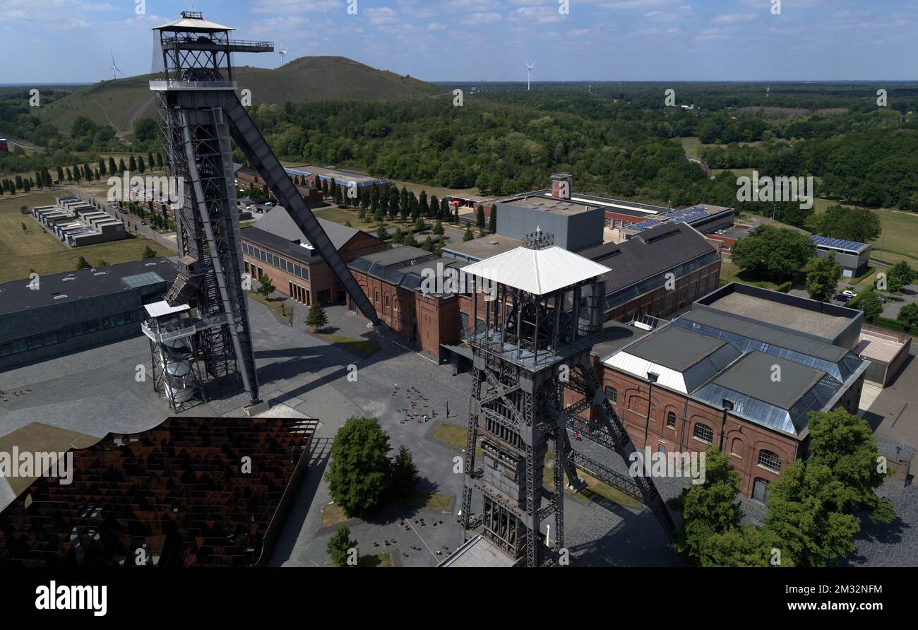 This aerial view shows the C-Mine cultural center in Genk, built on the ...