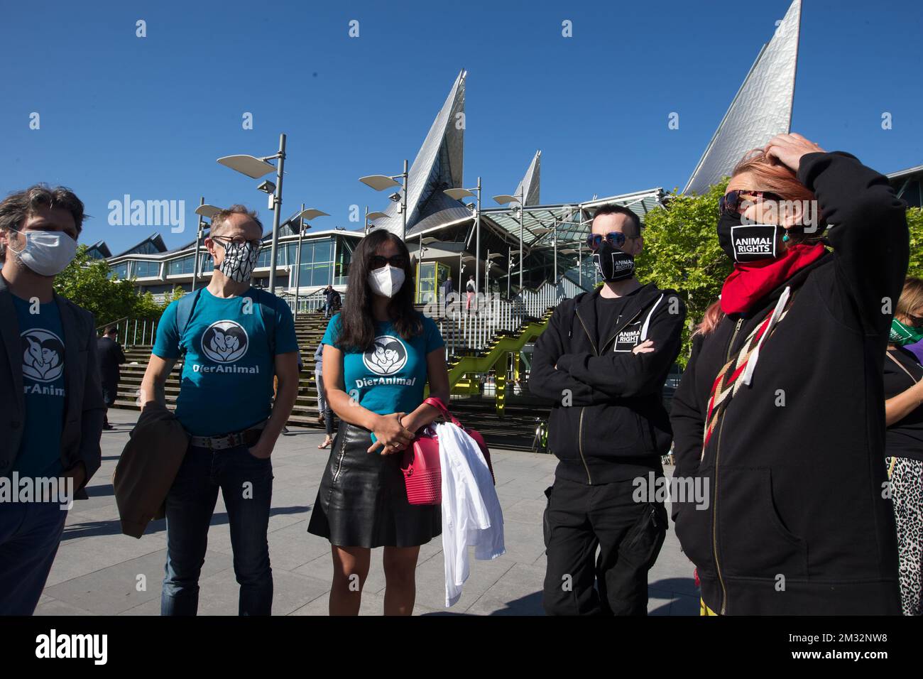 Supporters pictured after a session of the antwerp court of first
