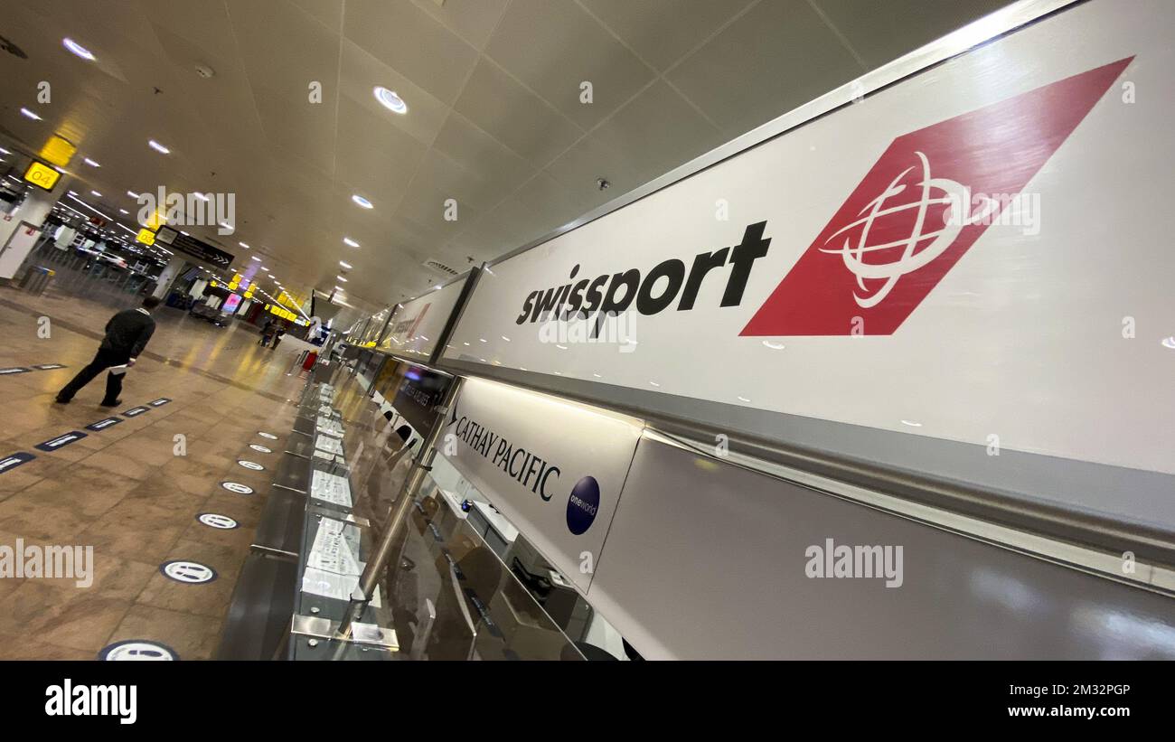 Illustration picture shows the desk of luggage handler Swissport at