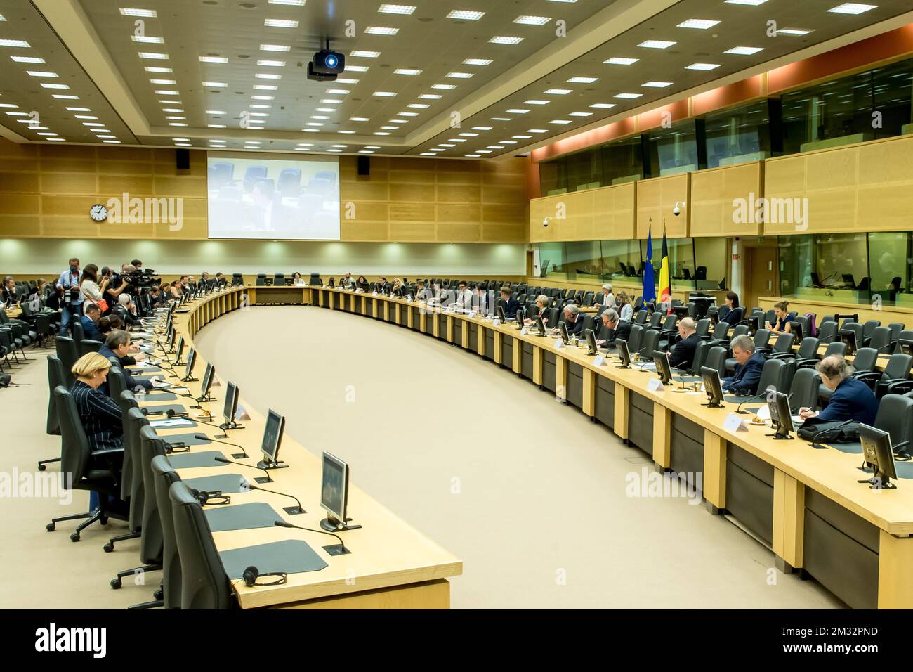 Illustration picture taken during a briefing for the ambassadors of the