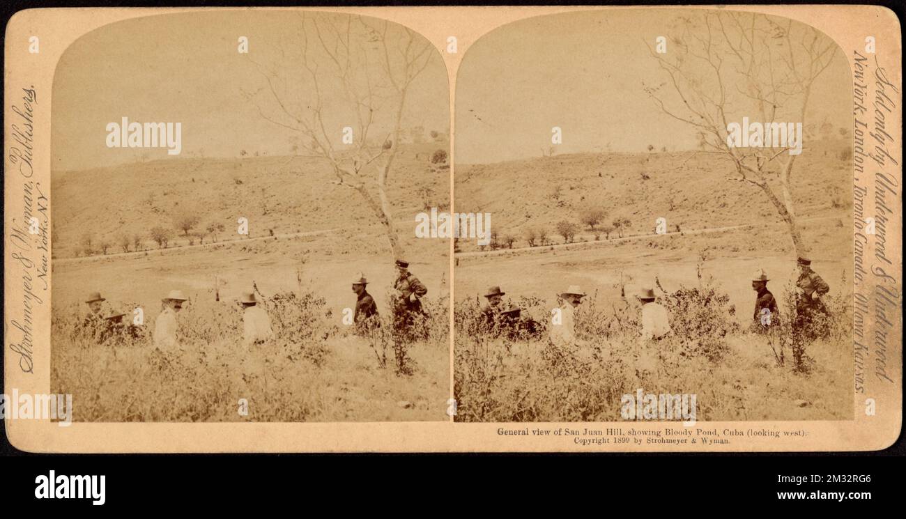 General view of San Juan Hill, showing Bloody Pond, Cuba (looking west) , Battlefields, Spanish-American War, 1898 Stock Photo