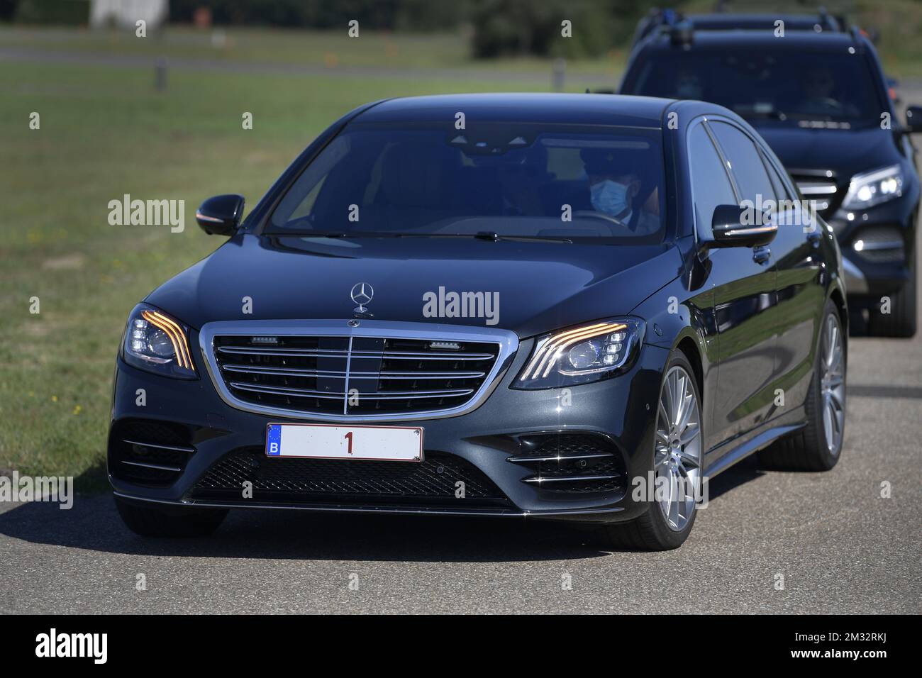 Illustration picture shows the car of King Philippe - Filip of Belgium during a royal visit to the military air base in Kleine-Brogel, Peer, Wednesday 24 June 2020. BELGA PHOTO YORICK JANSENS Stock Photo