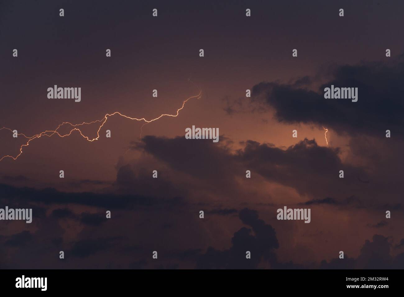 Lightning pictured in Lierde, during a thunder storm in the evening of ...