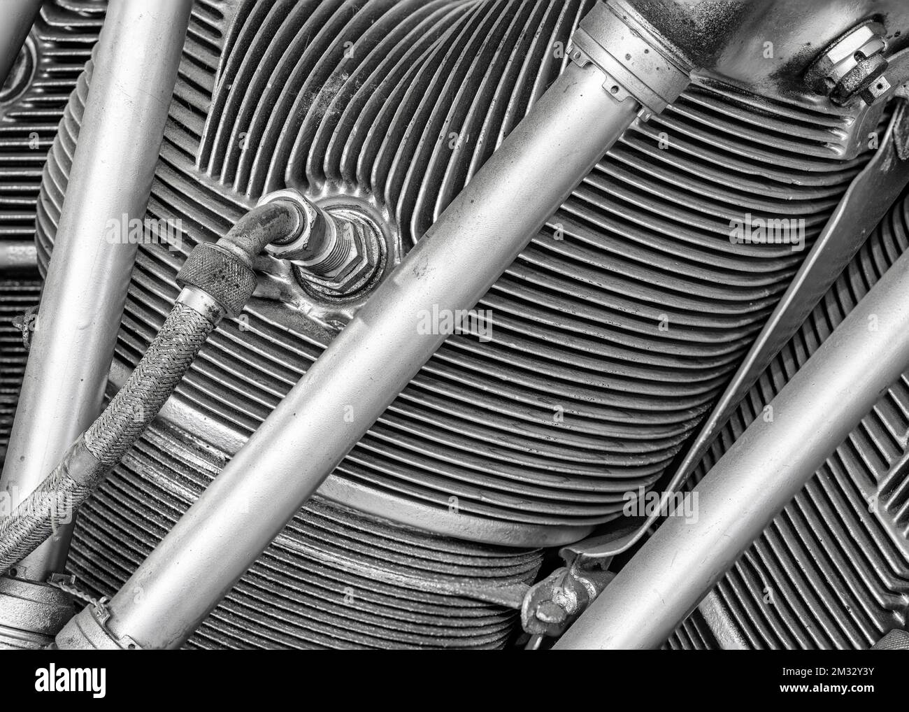 Jet bomber steel engine close up Stock Photo