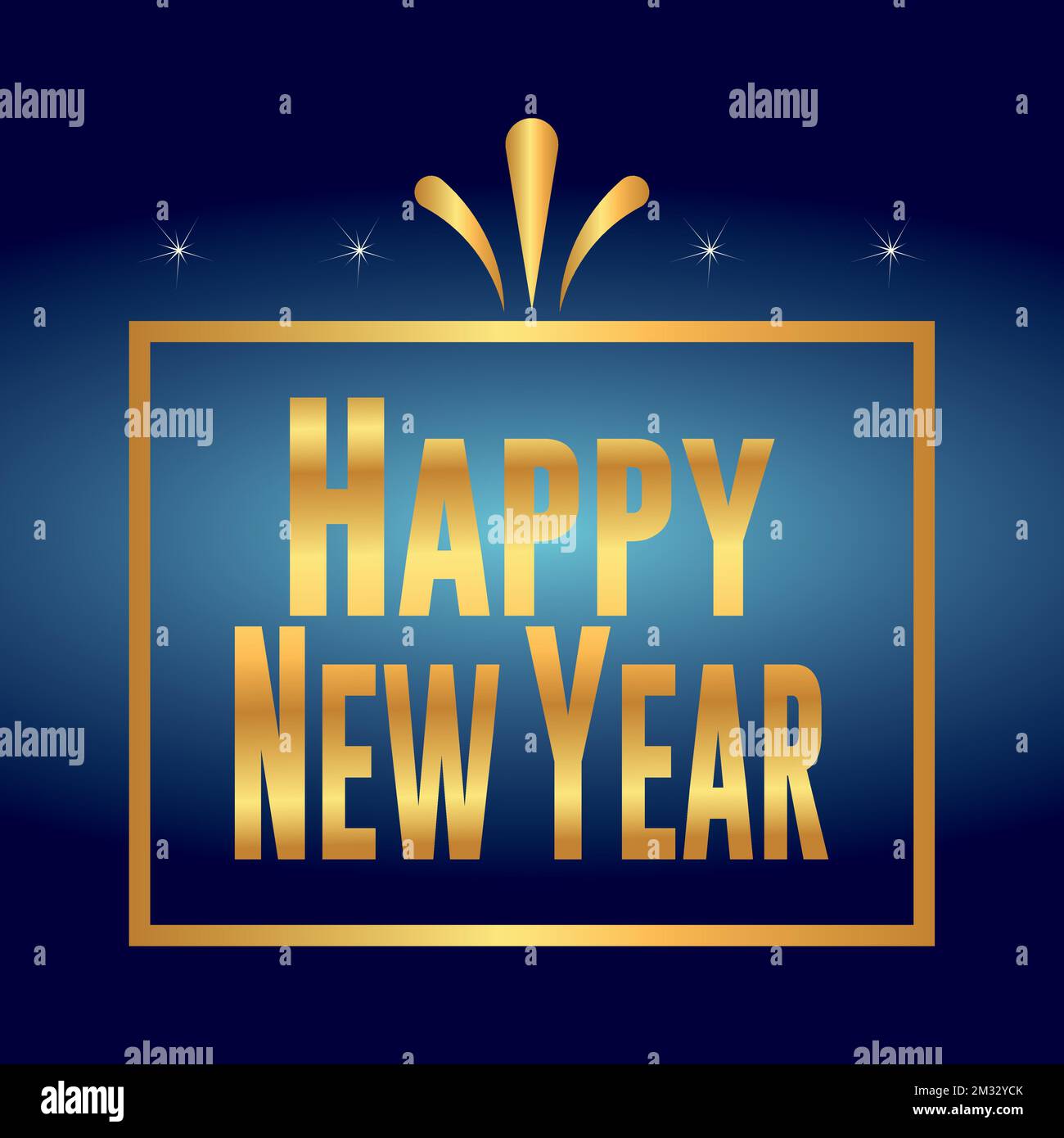 Happy new year poster Golden present with message Vector Stock Vector ...