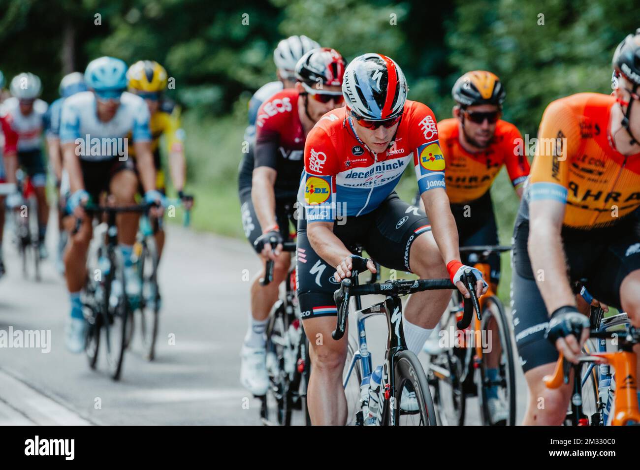 Cyclists pictured during the first stage of the Tour of Poland cycling race, almost 200 km from Chorzow to Katowice, Poland, Wednesday 05 August 2020. BELGA PHOTO Szymon Gruchalski  Stock Photo