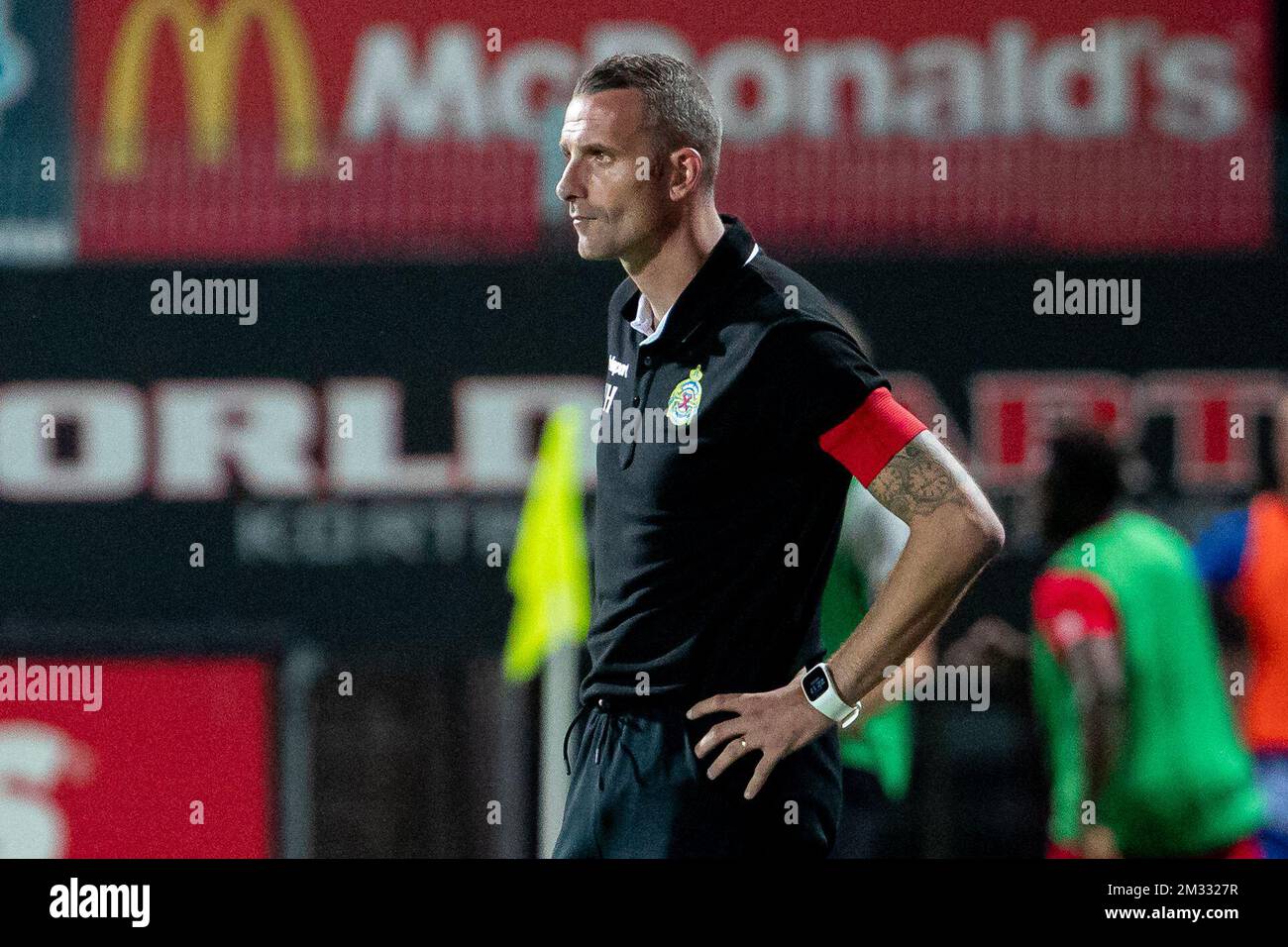 Waasland-Beveren's head coach Nicky Hayen pictured during the