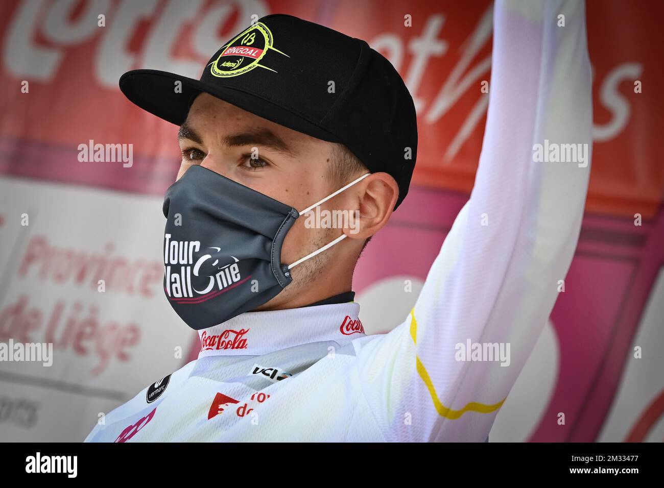 Belgian Tom Paquot of WallonieBruxelles Development team and podium