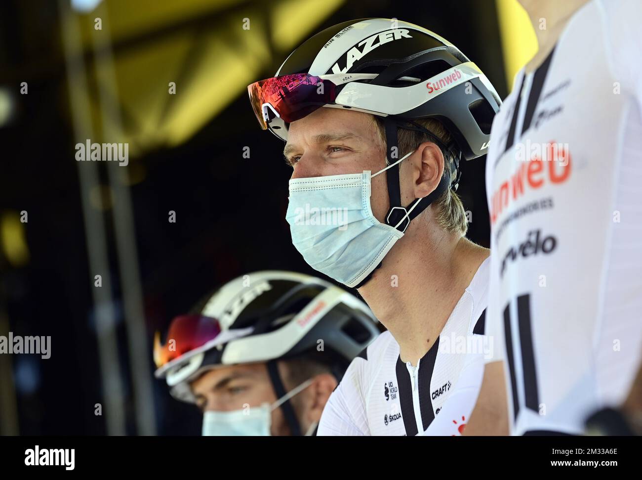 Cees Bol of Team Sunweb pictured at the start of the ninth stage of the 107th edition of the Tour de France cycling race from Ile d'Oleron Le Chateau-d'Oleron to Ile de Re Saint-Martin-de-Re (168,5km), in France, Tuesday 08 September 2020. This year's Tour de France was postponed due to the worldwide Covid-19 pandemic. The 2020 race starts in Nice on Saturday 29 August and ends on 20 September. BELGA PHOTO POOL PETER DE VOECHT Stock Photo