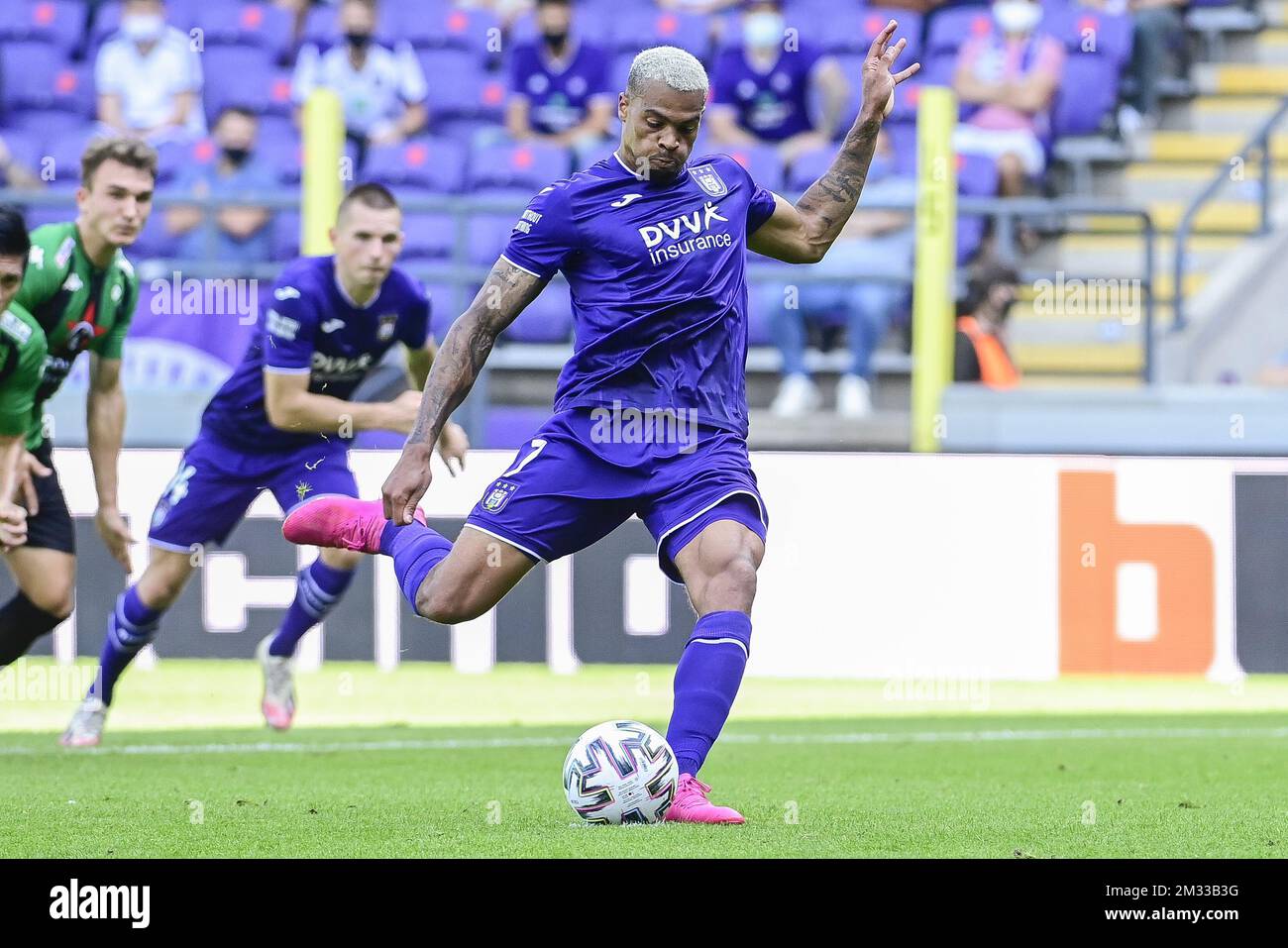 ANDERLECHT, BELGIUM - APRIL 11: 1-1 RSC Anderlecht, goal by Lukas Nmecha of RSC  Anderlecht during the Jupiler Pro League match between RSC Anderlecht Stock  Photo - Alamy