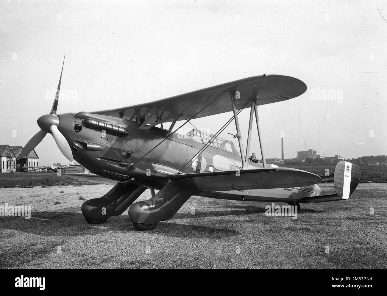 Aeroplani - Caproni Ca.134 monomotore da ricognizione biplano realizzato dall'azienda italiana Aeronautica Caproni negli anni trenta e rimasto allo stadio di prototipo. Stock Photo