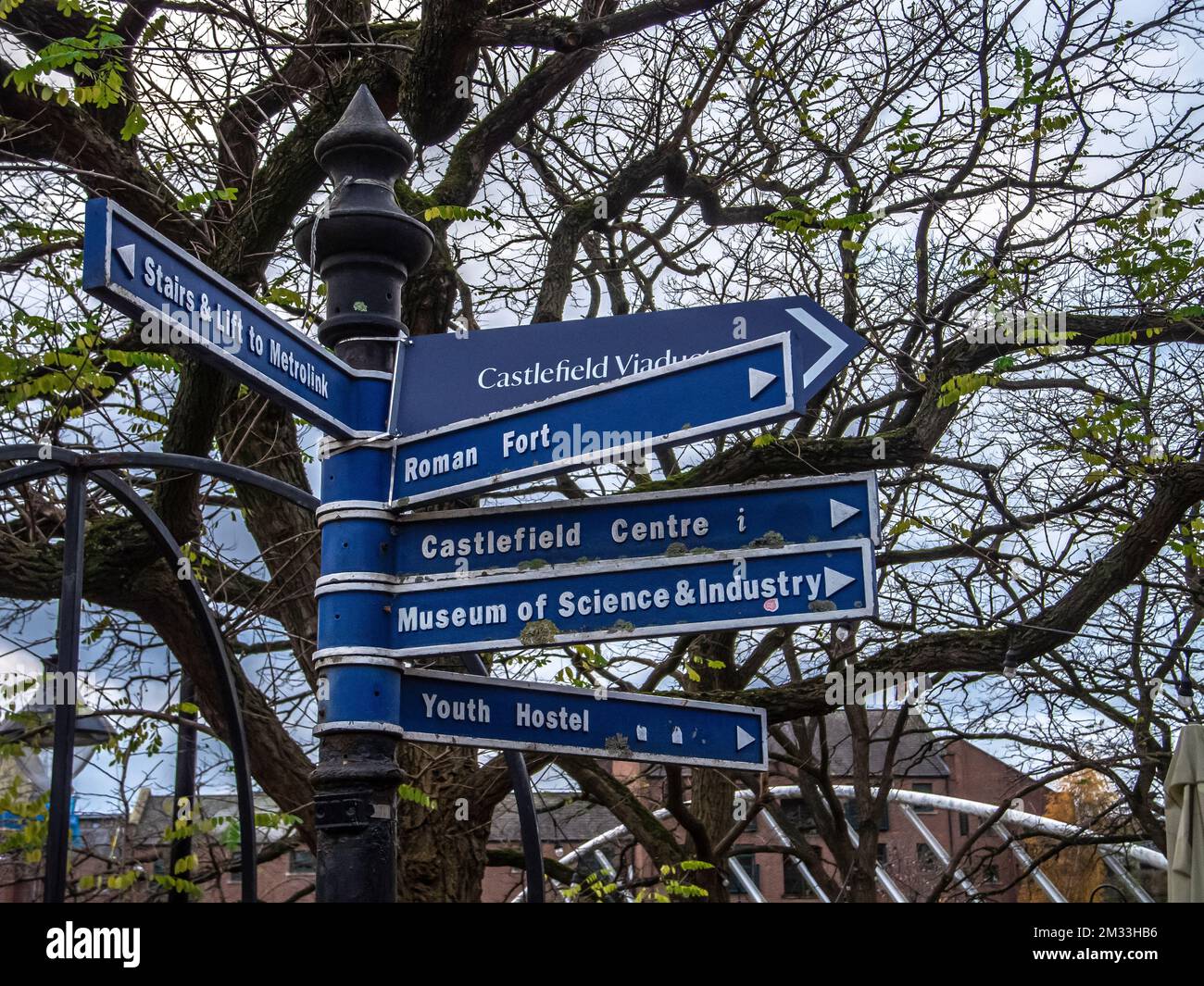 Signs on the streets of Manchester Stock Photo - Alamy
