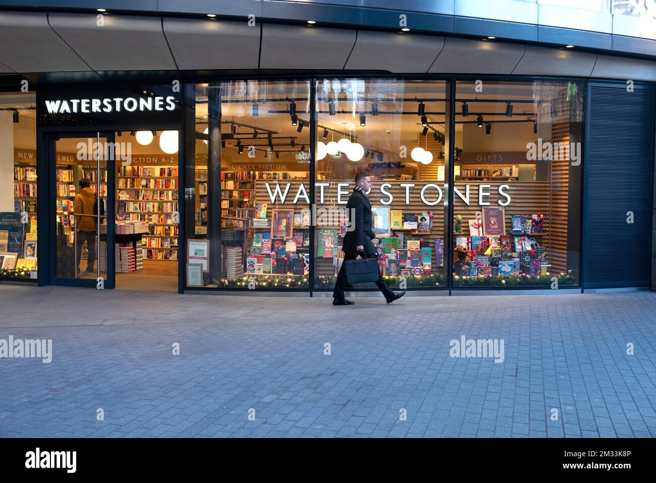 Books on display at Christmastime Christmas Xmas in Waterstones book