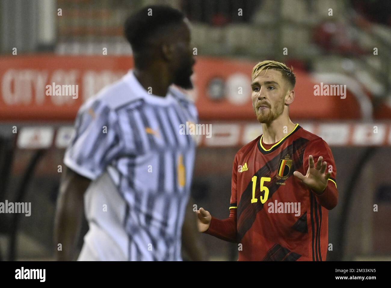 Belgium's Alexis Saelemaekers pictured t a friendly game between the Belgian national soccer team Red Devils and Ivory Coast, Thursday 08 October 2020 in Brussels. BELGA PHOTO DIRK WAEM  Stock Photo
