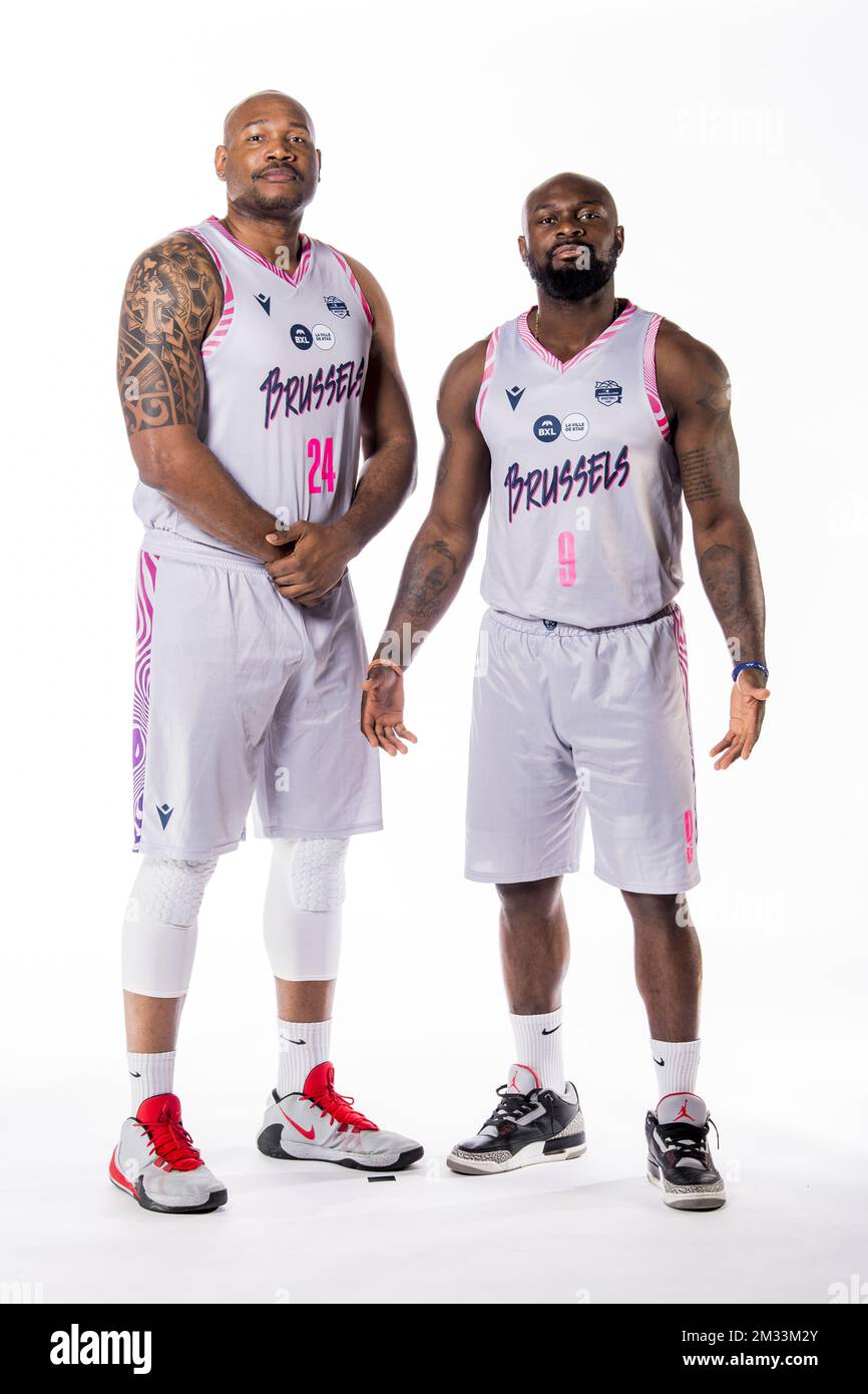 Benjamin Raymond and Thomas Massamba poses at a photoshoot of Belgian  Basketball team Phoenix Brussels, ahead of the 2020-2021 EuroMillions  League, Friday 09 October 2020 in Brussels. BELGA PHOTO JASPER JACOBS Stock  Photo - Alamy