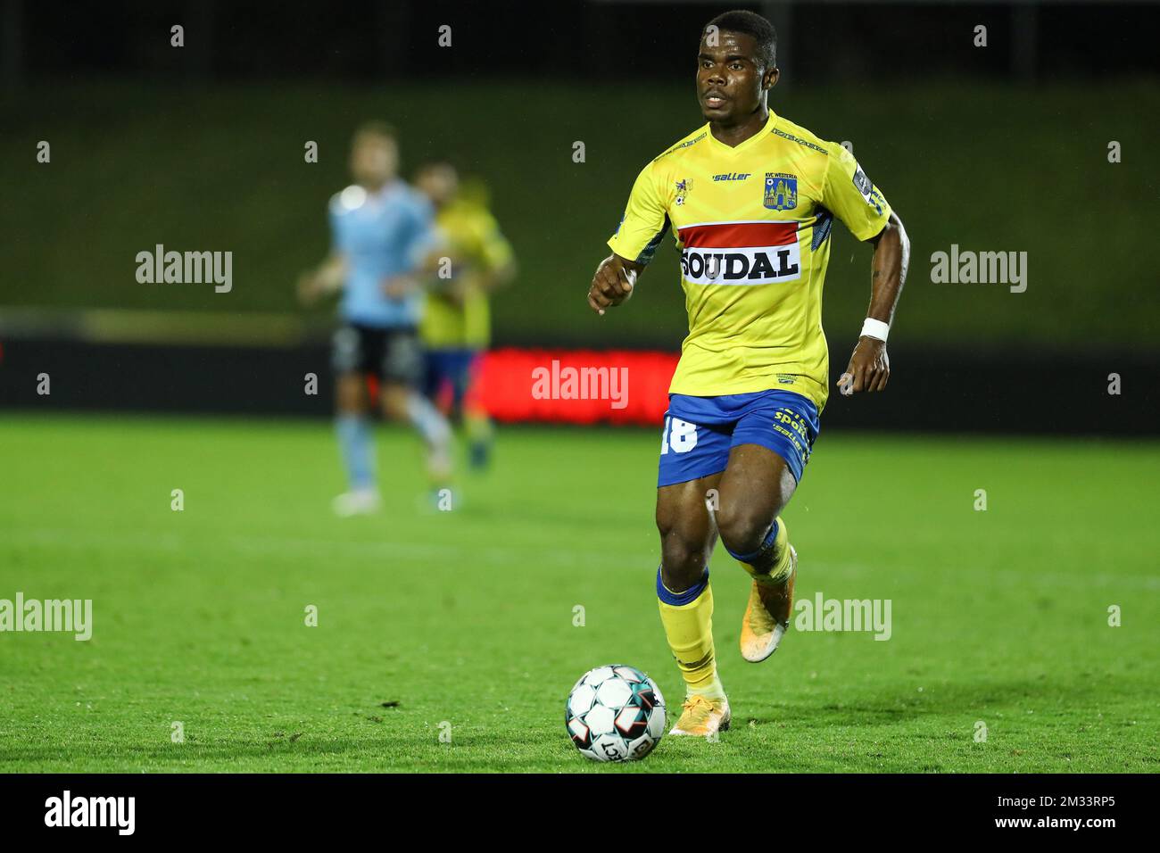 Westerlo's Kouya Mabea pictured in action during a soccer match between KMSK Deinze and Westerlo, Friday 23 October 2020 in Deinze, on day 8 of the 'Proximus League' 1B second division of the Belgian soccer championship. BELGA PHOTO DAVID PINTENS Stock Photo
