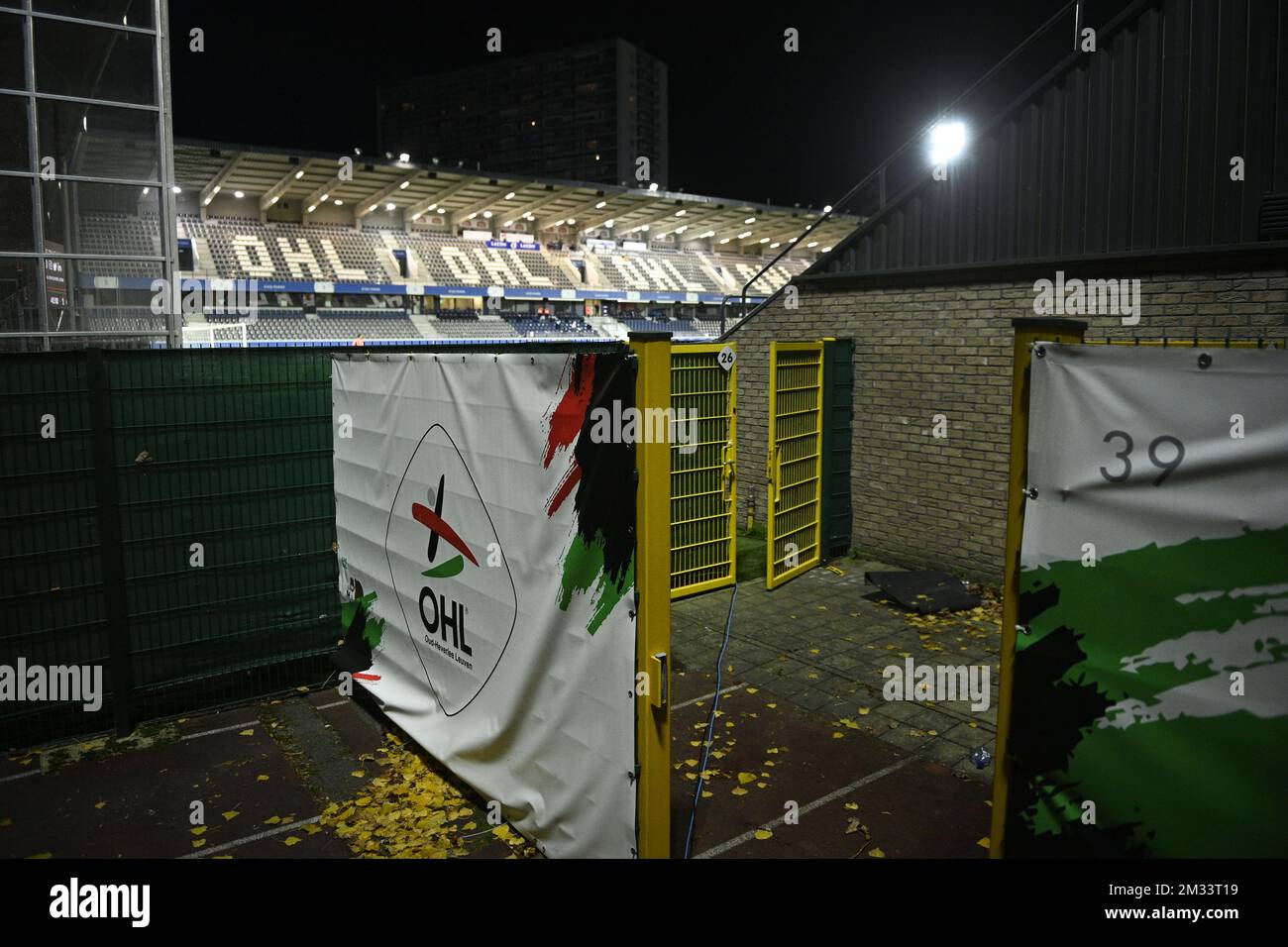 Illustration picture shows the empty stands of OHL's 'King Power at Den Dreef' stadium during a