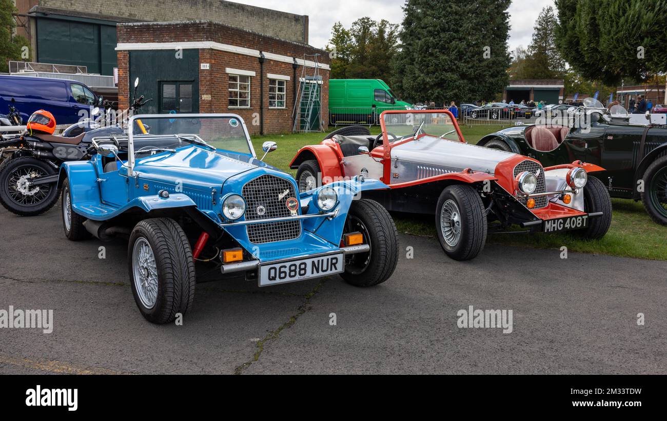 1978 Marlin Roadster ‘MHG 408T’ & 1995 Marlin Kit Car ‘Q688 NUR’ on display at the October Scramble held at the Bicester Heritage Centre, Stock Photo