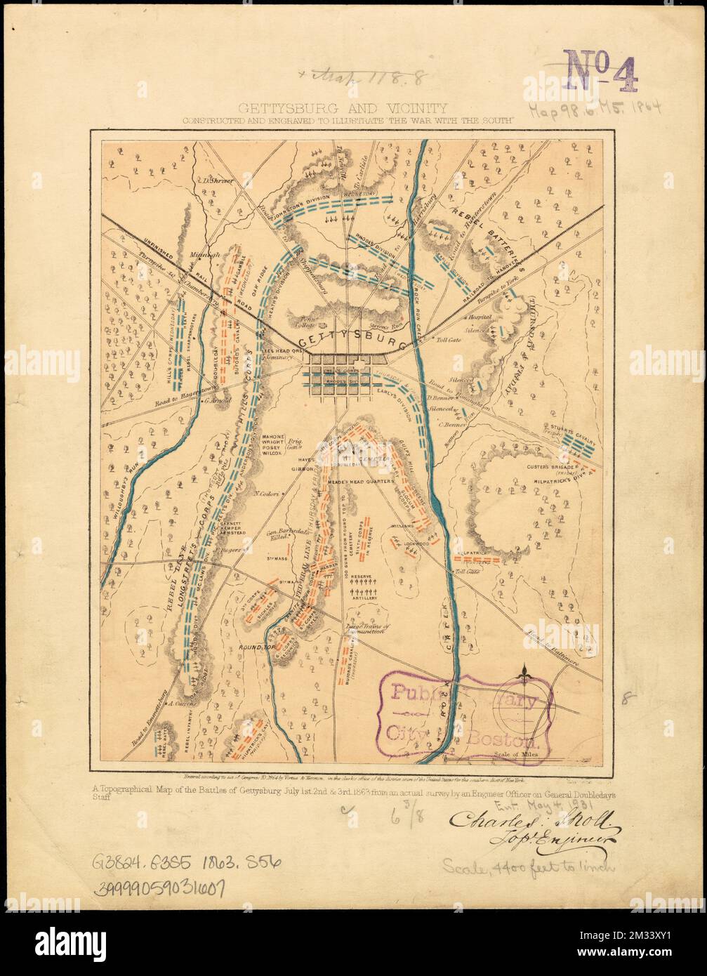 Gettysburg And Vicinity Constructed And Engraved To Illustrate The