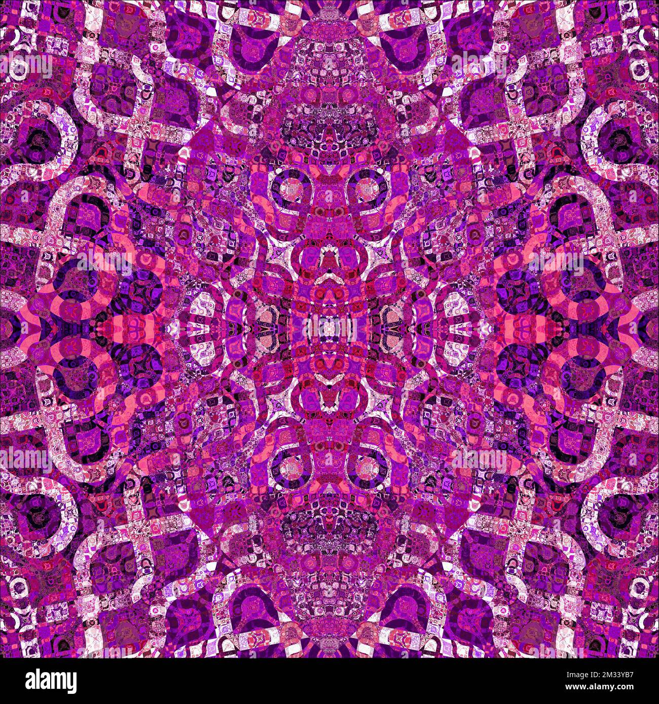 Abstract Pink Symmetrical Pattern Stock Photo