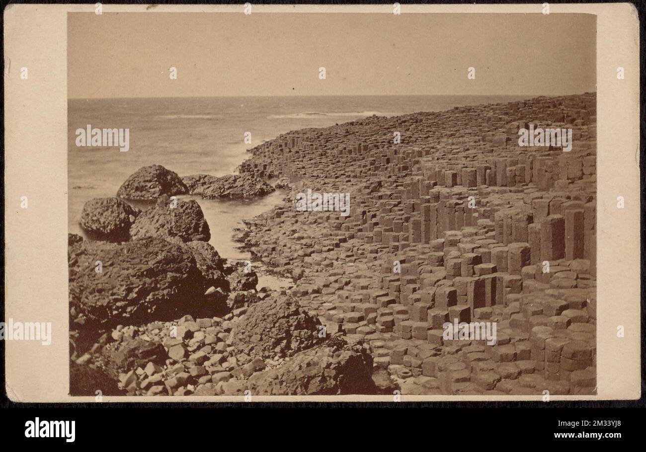 The Giant's Causeway. End of the great causeway , Rock formations, Carte de Visite Collection Stock Photo