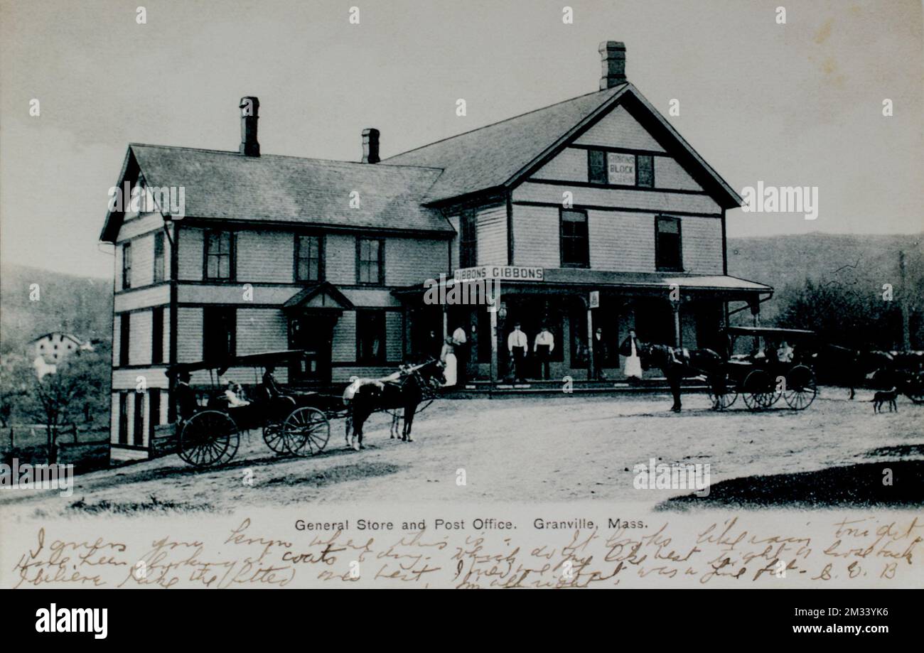 Gibbons store with horses and wagons out front , Stores & shops, Horses