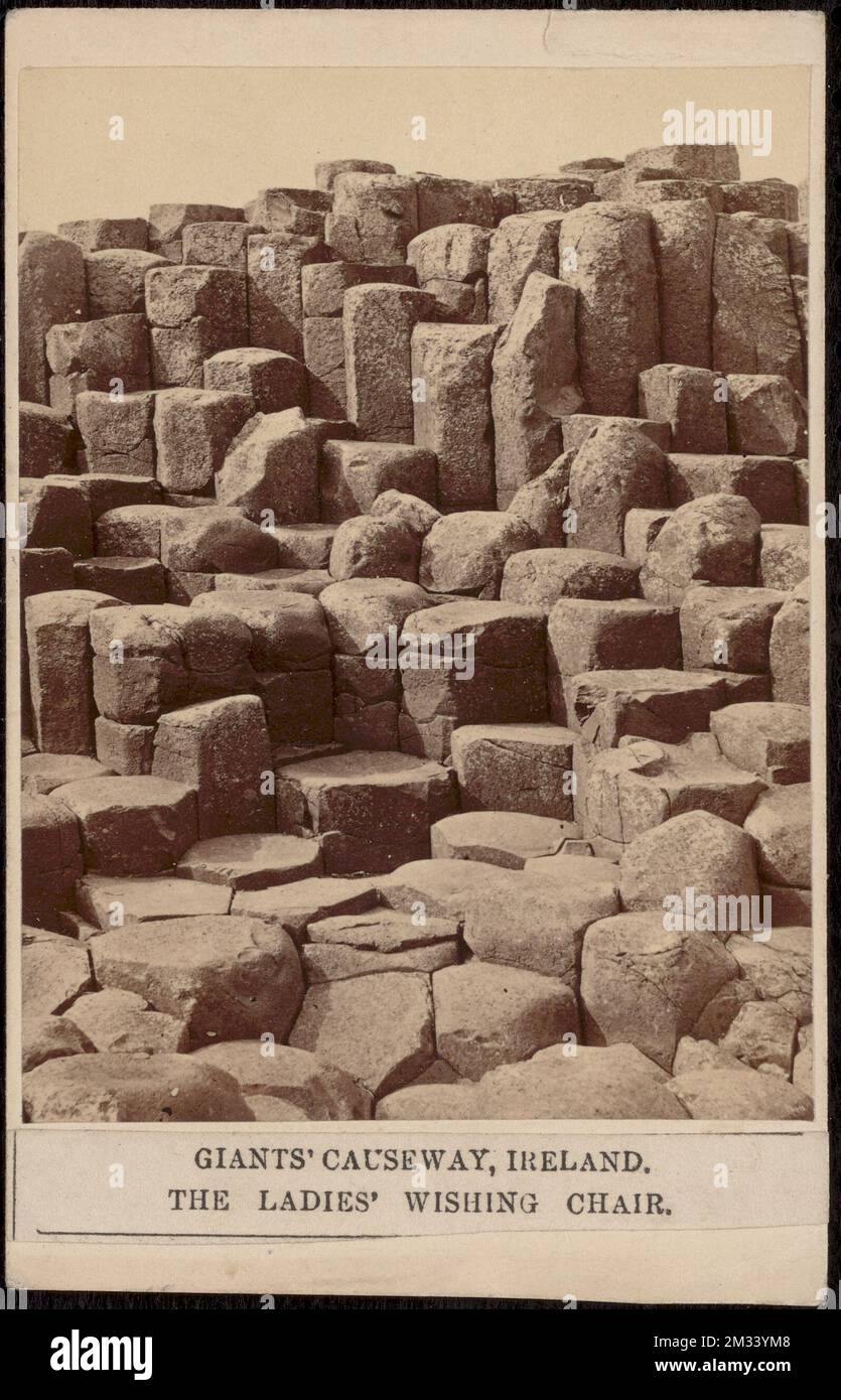 Giants' Causeway, Ireland. The Ladies' Wishing Chair , Rock formations, Carte de Visite Collection Stock Photo