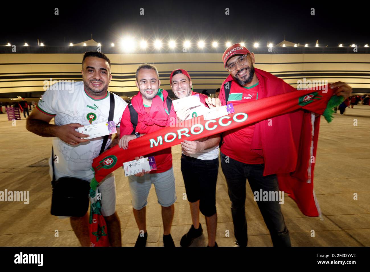 Morocco fans ahead of the FIFA World Cup SemiFinal match at the Al