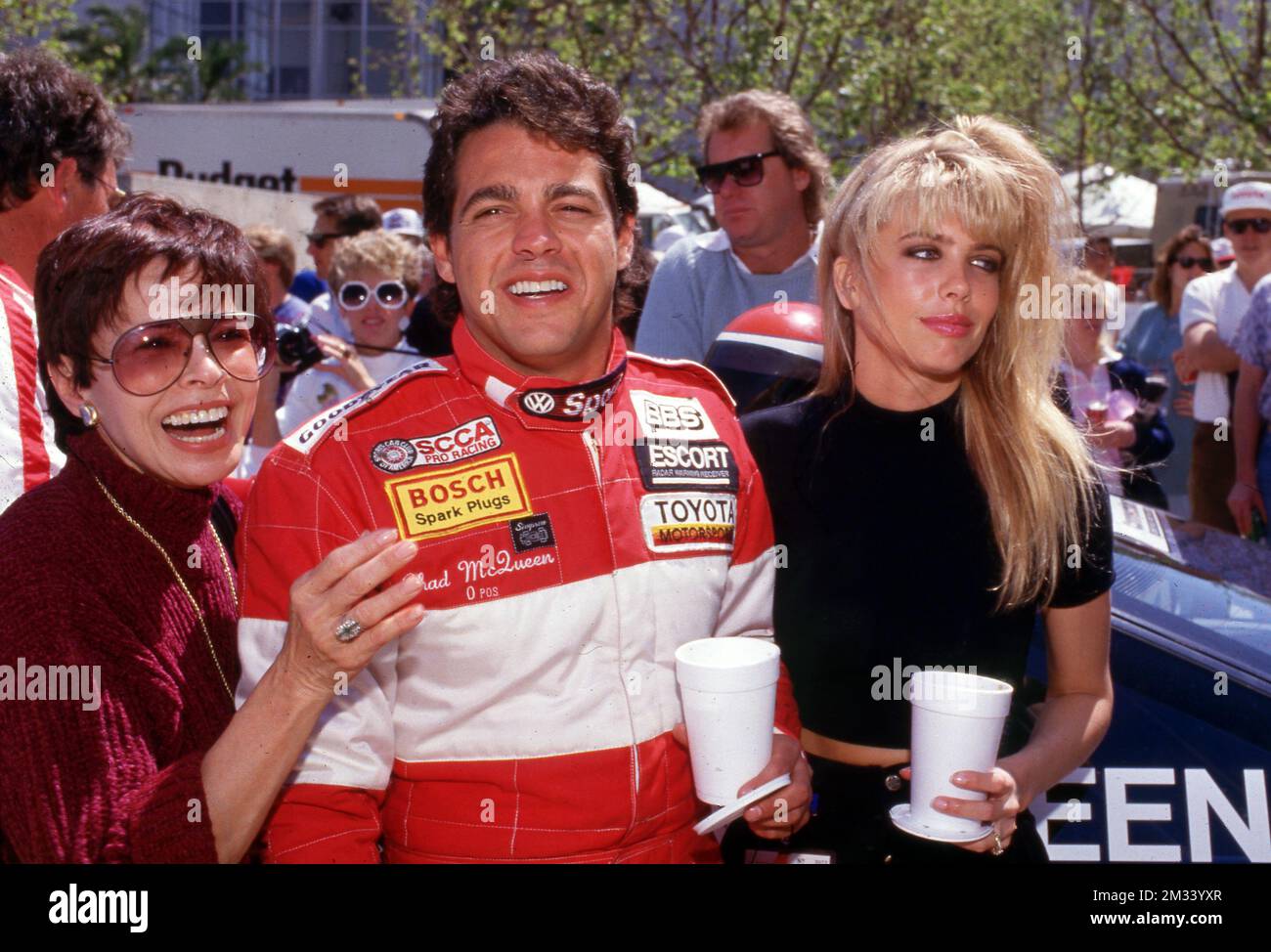 Neile McQueen Toffel with Chad McQueen and Stacy Totn April 1987 Credit(08)