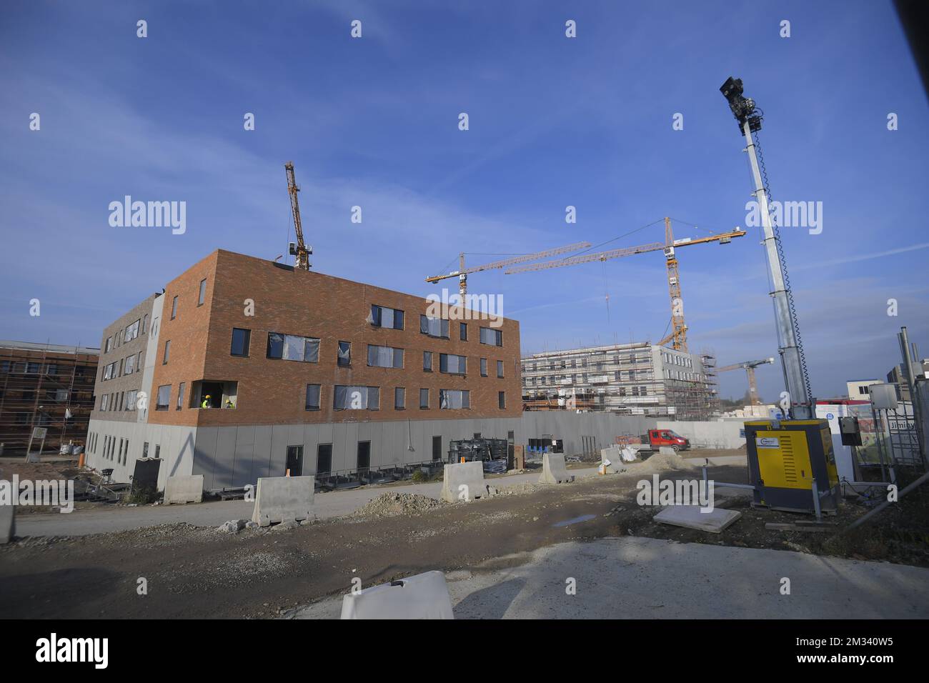 Illustration shows the construction site of a new large 'prison village' in Haren, Brussels, Wednesday 25 November 2020. The Haren prison, with 1190 places, will replace the prisons of Saint-Gilles - Sint-Gillis, Forest - Vorst and Berkendael. BELGA PHOTO LAURIE DIEFFEMBACQ  Stock Photo