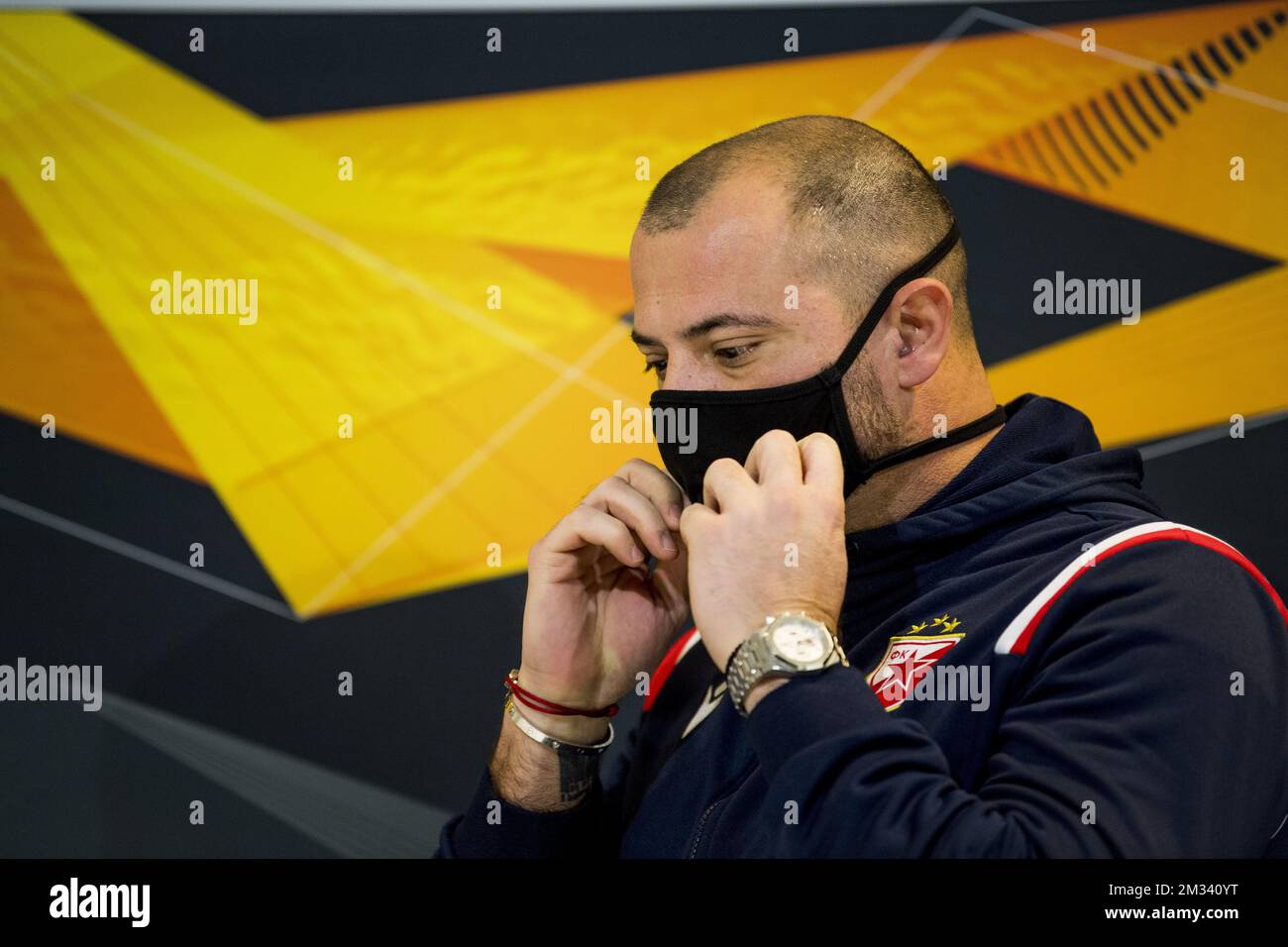 Belgrade's head coach Dejan Stankovic pictured during a press conference of Serbian club Crvena Zvezda (Red Star Belgrade), Wednesday 25 November 2020, in Gent. Tomorrow KAA Gent will meet Serbian club Crvena Zvezda in the fourth day of the group phase (group L) of the UEFA Europa League competition. BELGA PHOTO JASPER JACOBS Stock Photo