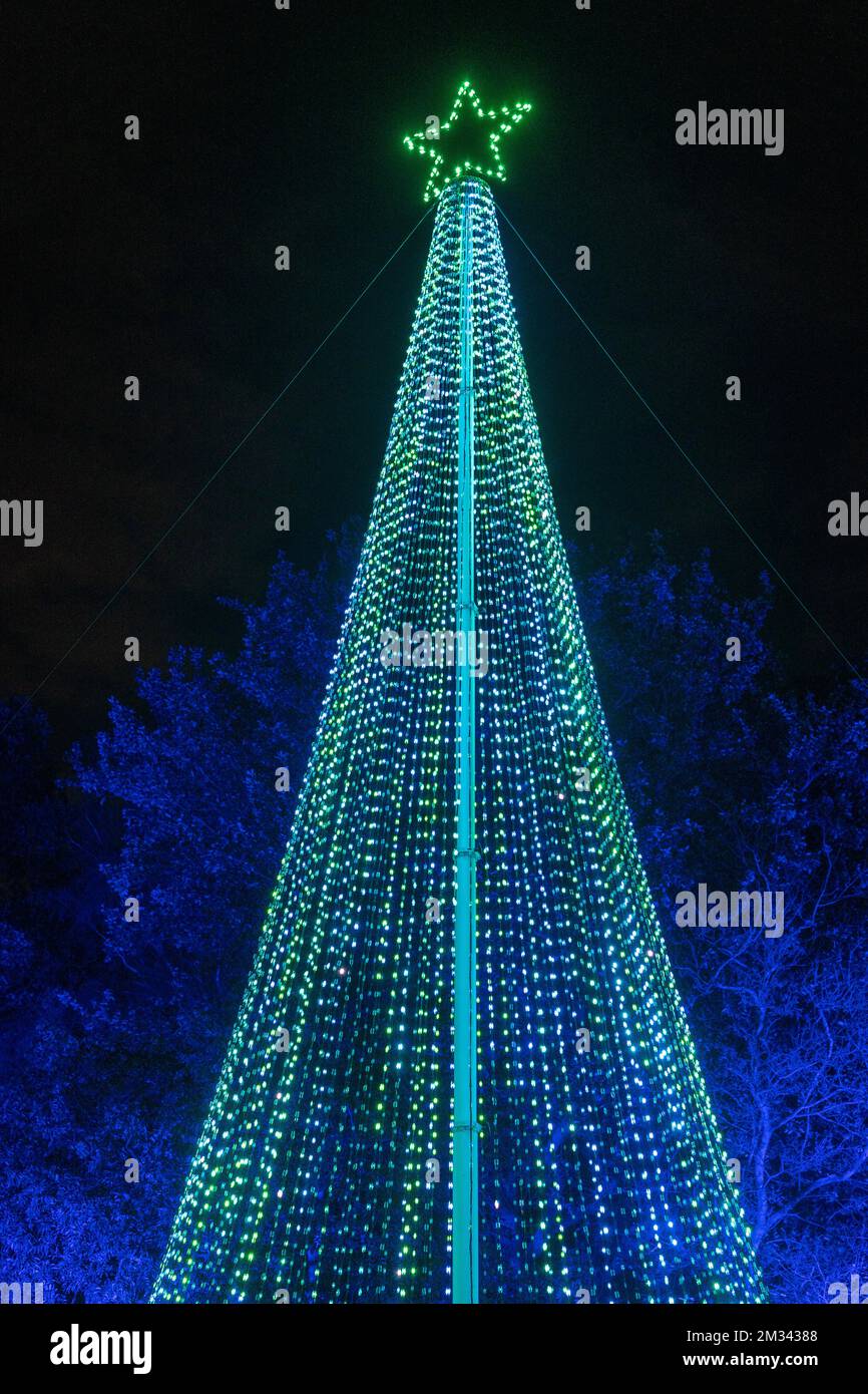 Outdoor Christmas Digital Tree. Christmas Light Show Stock Photo Alamy