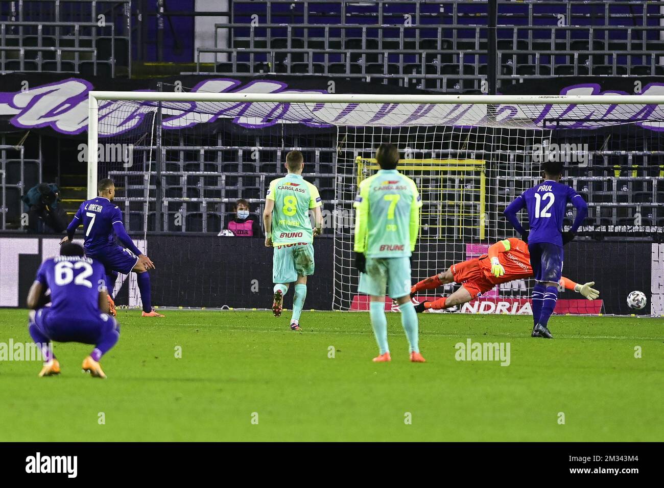 Anderlecht's Lukas Nmecha celebrates after scoring during a soccer match  between RSC Anderlecht and, Stock Photo, Picture And Rights Managed  Image. Pic. VPM-2691467