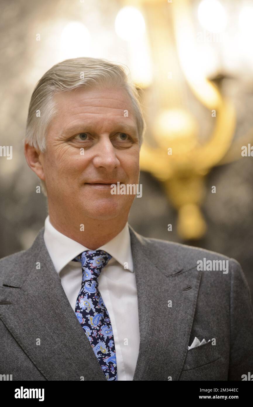 King Philippe - Filip of Belgium pictured at a ceremony to award the 'Francqui-Collen Prize 2020', Wednesday 16 December 2020, in Brussels. The scientific prize, which is often referred to as the 'Belgian Nobel Prize', is awarded by The Francqui Foundation and is worth 250.000 euros. BELGA PHOTO POOL CHRISTOPHE LICOPPE  Stock Photo