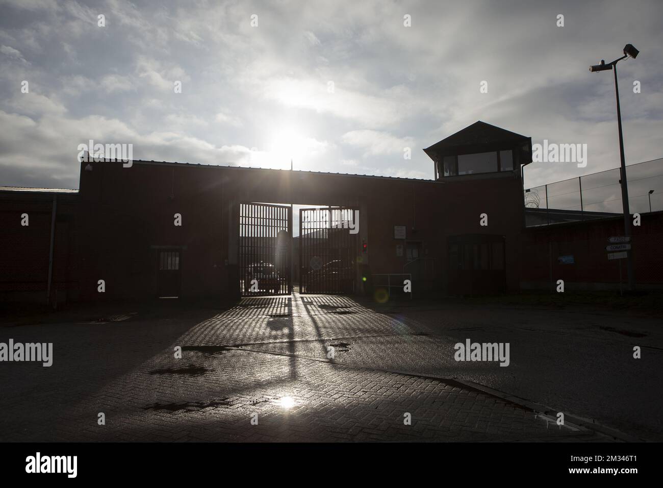 Illustration picture shows the prison in Merksplas during a hostage action, Thursday 31 December 2020. One of the prisoners takes his three cellmates hostage. BELGA PHOTO KRISTOF VAN ACCOM Stock Photo