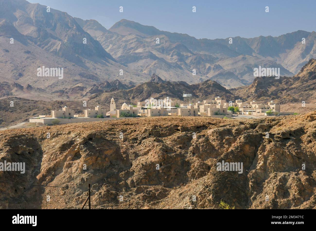 Abounded village near the Hatta desert in the Dubai Stock Photo