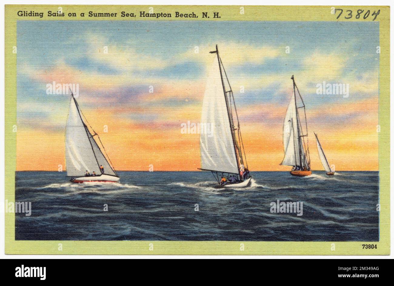 Gliding sails on a summer sea, Hampton Beach, N.H. , Boats, Seas ...